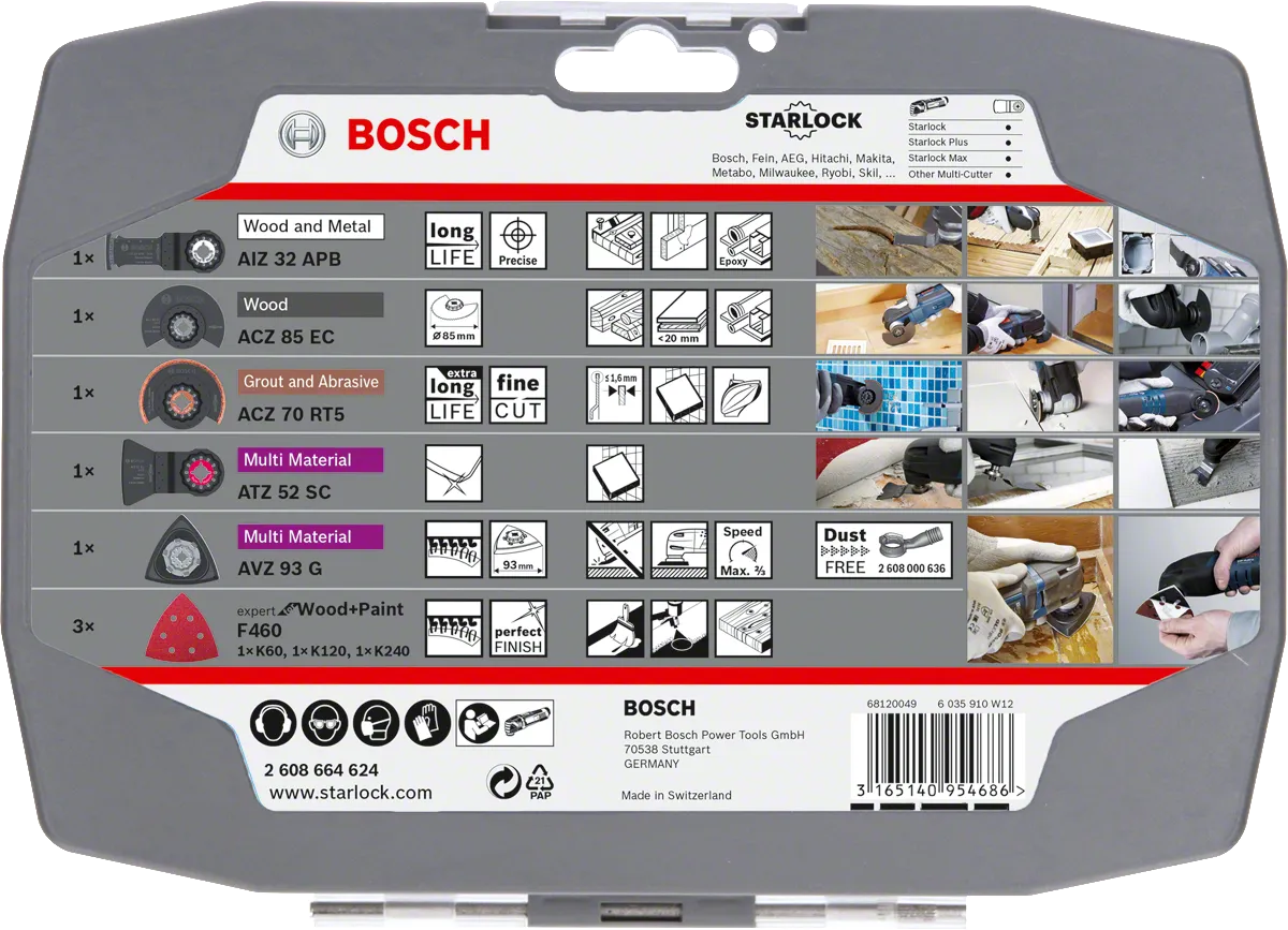 Bosch Starlock Set for Renovation with multi-material blades.
