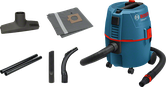Bosch GAS 20 L SFC wet and dry vacuum with accessories.