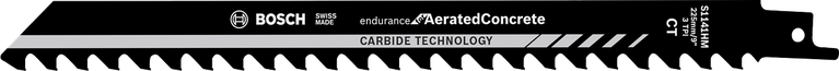 Bosch carbide reciprocating saw blade for aerated concrete.