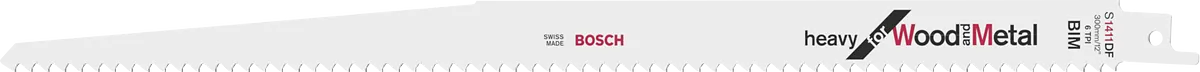 Bosch BIM S 1156 XHM reciprocating saw blade for wood and metal.