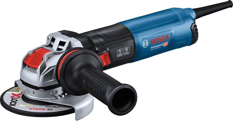 Bosch GWX 14-125 S angle grinder with X-LOCK.