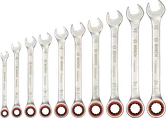Bosch Ratchet Spanner Set 10 pc, metric sizes.