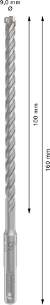 Bosch PRO SDS plus-5X 9.5mm hammer drill bit, 160mm length.