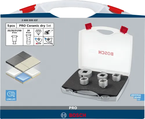 Bosch PRO Ceramic dry X-Lock core cutter set 5 pcs.