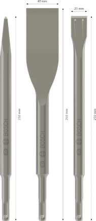 Bosch PRO SDS plus-5C Chisel Set 3 pcs for demolition.
