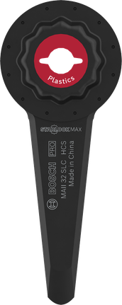 Bosch PRO MAII 32 SLC caulk knife for cutting plastics.
