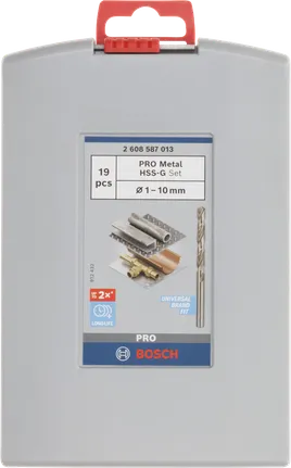 Bosch PRO Metal HSS-G twist drill bit set 1–10 mm.