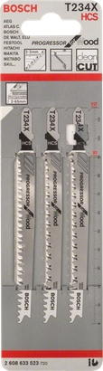 Bosch T234X jigsaw blades 3-pack.