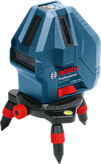 Bosch GLL 5-50 X laser leveling tool with tripod base.