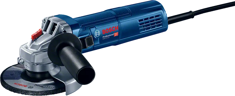Bosch GWS 9-115 angle grinder with 115 mm disc.