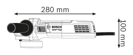 Angle grinder dimensions.