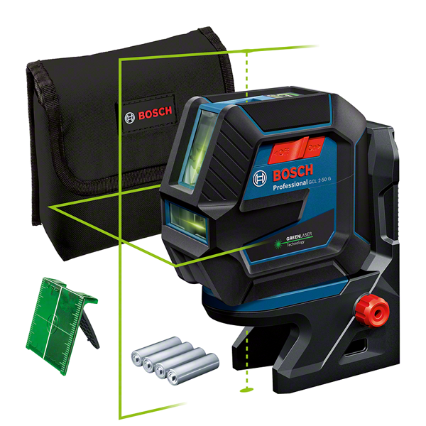 Bosch GCL 2-50 G laser leveling tool with green laser.