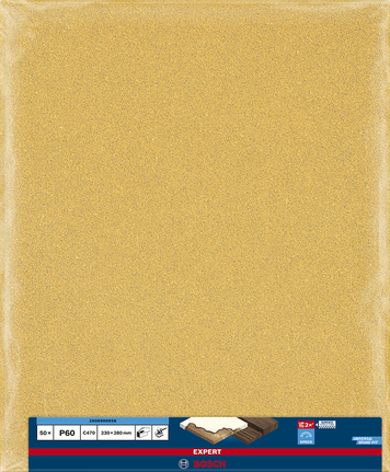 Bosch C470 P60 sandpaper sheet 230×280 mm.