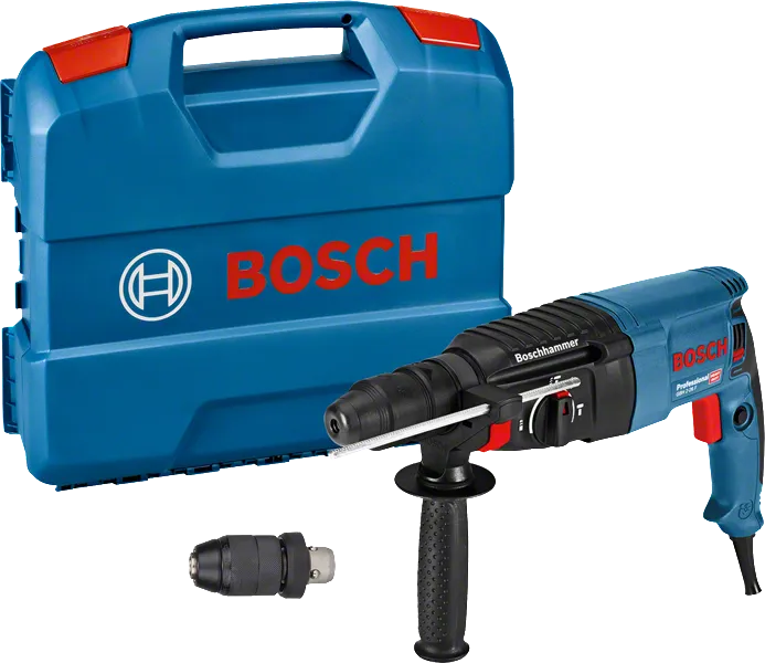 Bosch GBH 2-26 F rotary hammer drill with case.