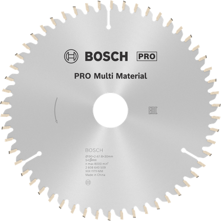 Bosch PRO Multi Material Circular Saw Blade, 54 teeth.