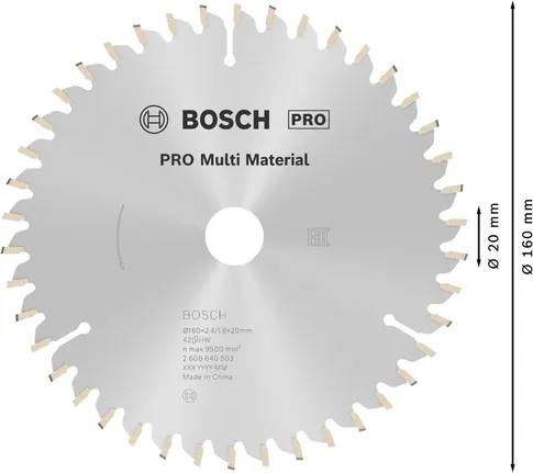 Bosch PRO Multi Material circular saw blade, 160 mm.