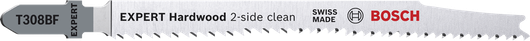 Bosch EXPERT Hardwood 2-side clean jigsaw blade.