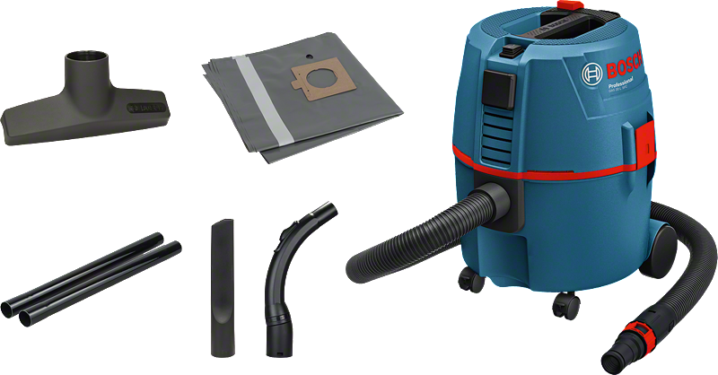 مكنسة كهربائية Bosch GAS 20 L SFC رطبة وجافة مع الملحقات.