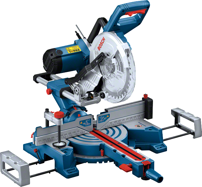 منشار ميتري Bosch GCM 254 D مع دليل زاوية قابل للتعديل.