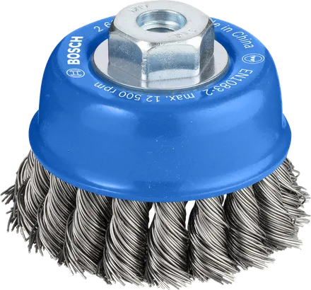 فرشاة Bosch PRO Metal ذات الكأس الثقيلة، مقاس 75 مم لصنفرة الزوايا.