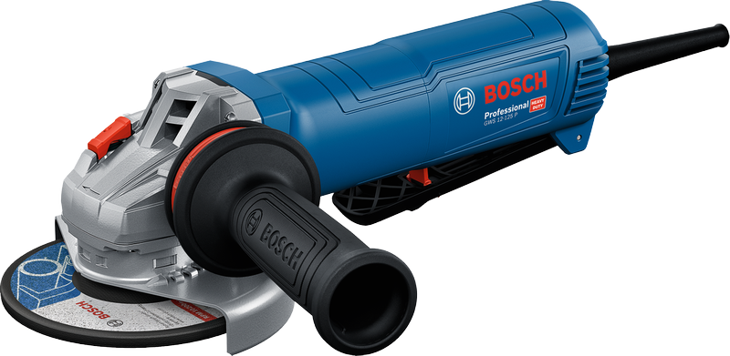 ماكينة صنفرة زاوية Bosch GWS 12-125 P بمقبض جانبي.