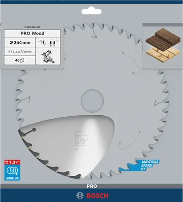 شفرة المنشار الدائري Bosch PRO Wood مقاس 254 مم.