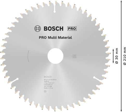 شفرة المنشار الدائرية Bosch PRO Multi Material، 210 مم.