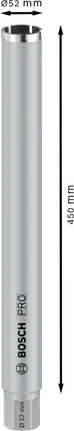 قاطعة النواة Bosch PRO الرطبة 52 × 450 مم لـ UNC مقاس 1 1/4 بوصة.