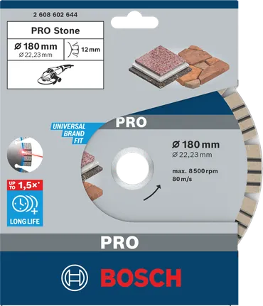 قرص الماس Bosch PRO Stone مقاس 180×22.23 ملم.