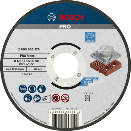 قرص قطع الحجر Bosch PRO مقاس 125 مم للبناء.