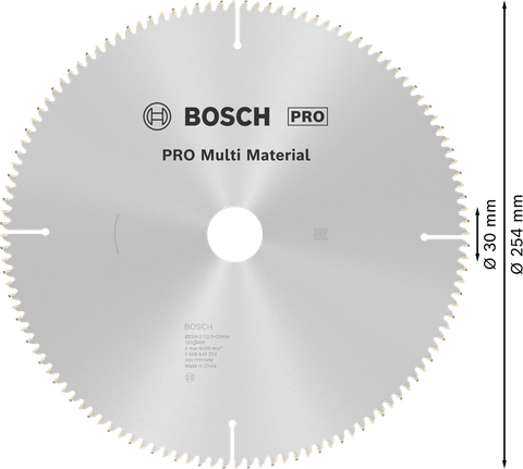 شفرة المنشار الدائرية Bosch PRO Multi Material، قطرها 254 ملم.