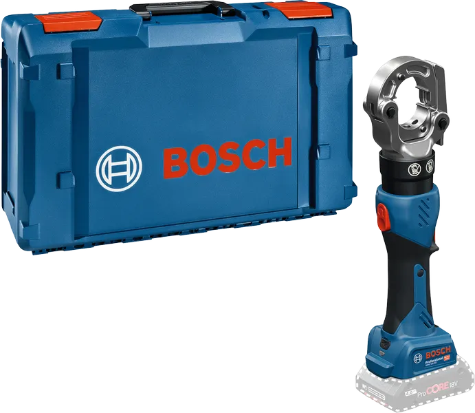 أداة الضغط اللاسلكية من Bosch مع حقيبة حمل.