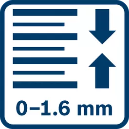 Fine depth adjustment 0 - 1.6 mm (GHO 18V-LI 0.25 mm steps; GHO 16-82 0.1 mm steps)