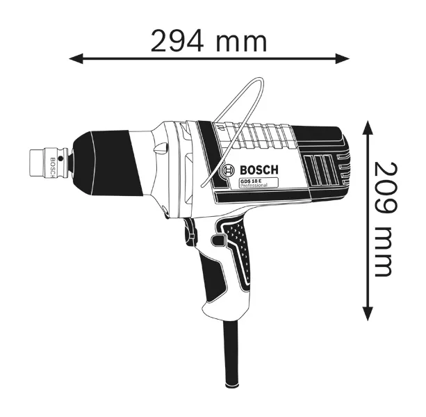 Impact wrench dimensions.