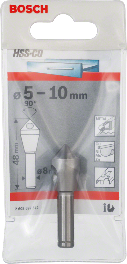 Bosch slanting hole countersink bit 5-10 mm for metal.