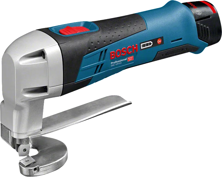 Bosch GSC 12V-13 cordless metal shear for cutting steel.