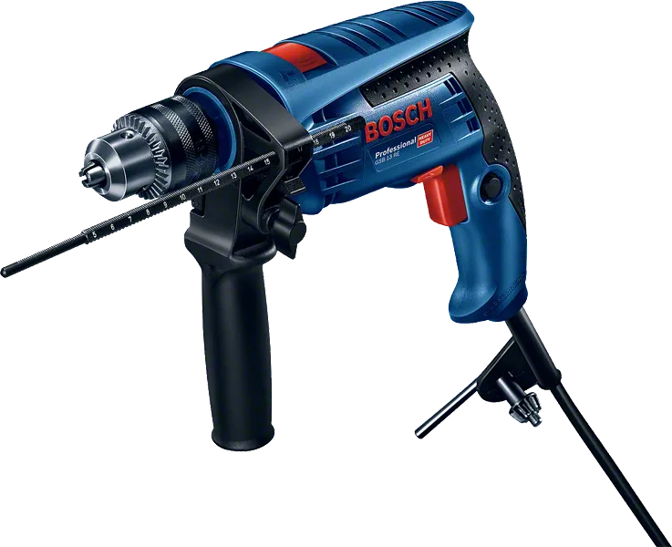 Bosch GSB 13RE impact drill with side handle.