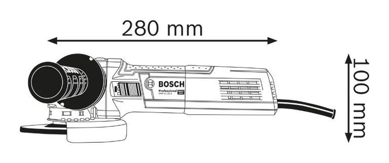 Angle grinder dimensions.