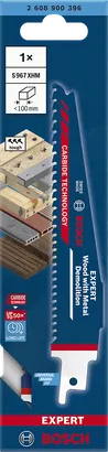 Bosch EXPERT S967XHM wood with metal demolition saw blade.