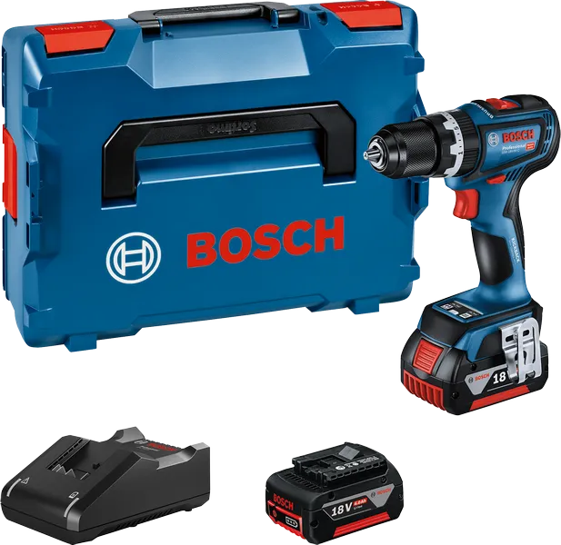 Bosch GSB 18V-90 C cordless combi drill set.