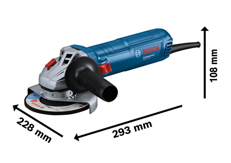 Bosch GWS 12-125 angle grinder with standard auxiliary handle.
