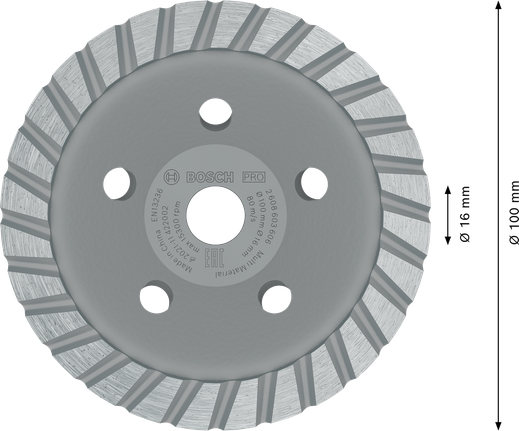 Bosch PRO Multi Material Grinding Head, 100 mm diameter.