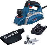 Bosch GHO 16-82 planer with dust bag and accessories.