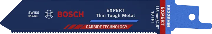 Bosch EXPERT Thin Tough Metal S 522 EHM reciprocating saw blade.