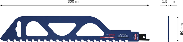 Bosch EXPERT Hollow Brick reciprocating saw blade 300mm.
