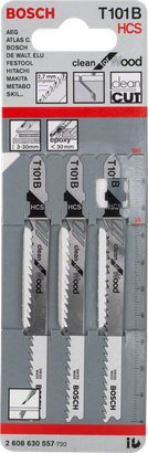 Комплект из 3 полотен для лобзика Bosch T101B.