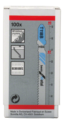 Пильные полотна Bosch T118B HSS для резки металла.