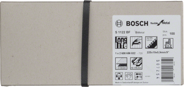 Пильное полотно для сабельной пилы Bosch S 1122 BF 9″.