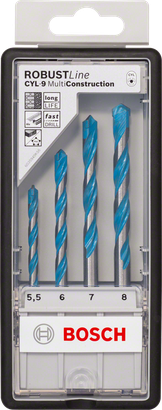 Набор сверл Bosch CYL-9 MultiConstruction из 4 предметов 5,5/6/7/8 мм.