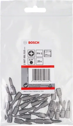 Набор из 25 бит для отвертки Bosch PH1 25 мм.